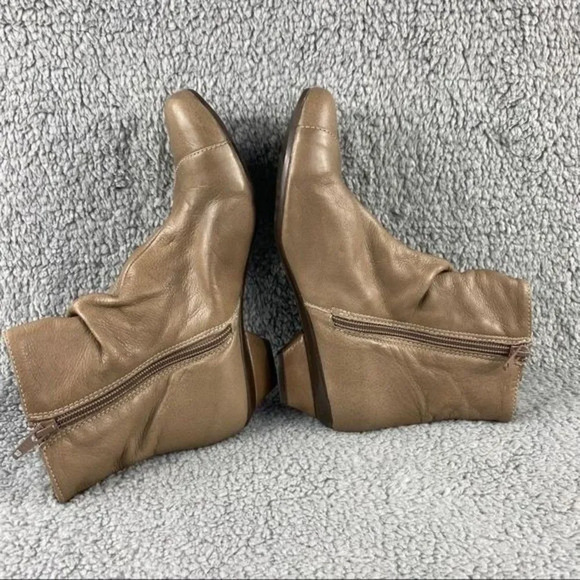 Eric michael soho Booties Tan Ankle Boots Shoes Spain leather‎ Womens 5.5 ZIP - Picture 8 of 15